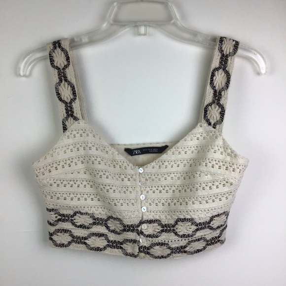 Zara Tops - Zara Crochet Crop Tank Top